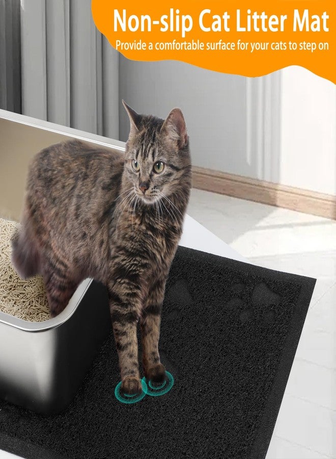 Rypet 2 Set Large Stainless Steel Cat Litter Box, Rust Proof Metal Kitten Litter Tray with Pee Splash Guard and 2 Cats Litters Scoops and 2 Cat Litters Mats Easy to Clean(17.5"*13.6"*6") - Image 4